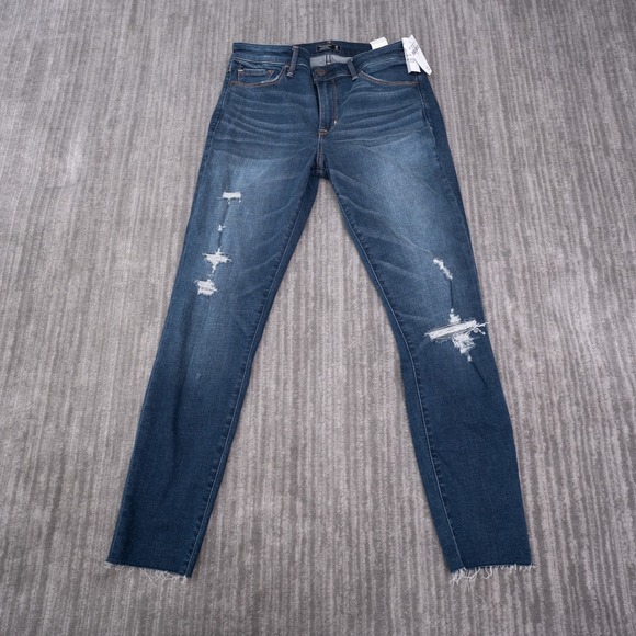 Abercrombie & Fitch Denim - Abercrombie & Fitch Harper Ankle Jeans Women 6R Blue NEW Distressed Raw Hem